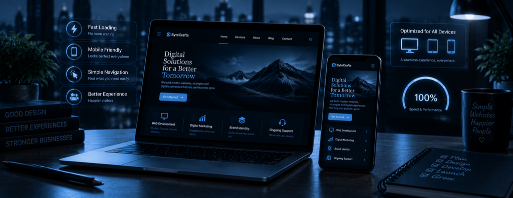 Mobile-friendly website with simple navigation
